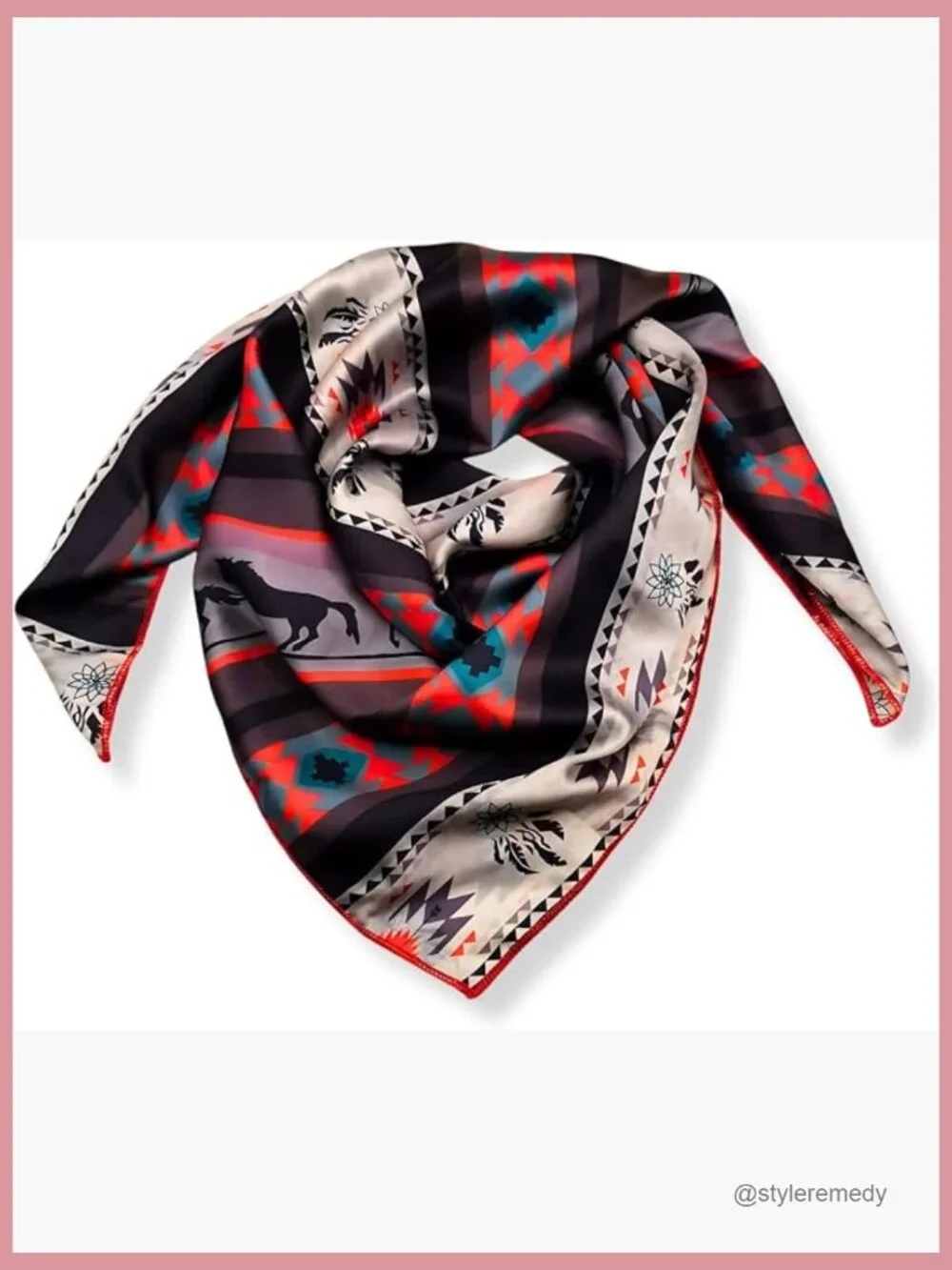 Silk Blend Wild Rag Scarf 36 inch Square Bandana Fashion Scarf